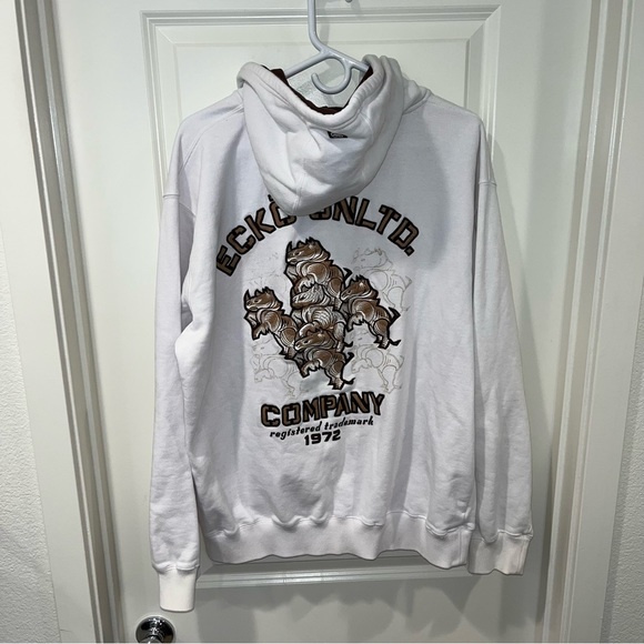 Ecko Unltd Full Zip Heavy Logo Hoodie Sweatshirt Embroidered Logos Rare Size XL - Picture 3 of 10